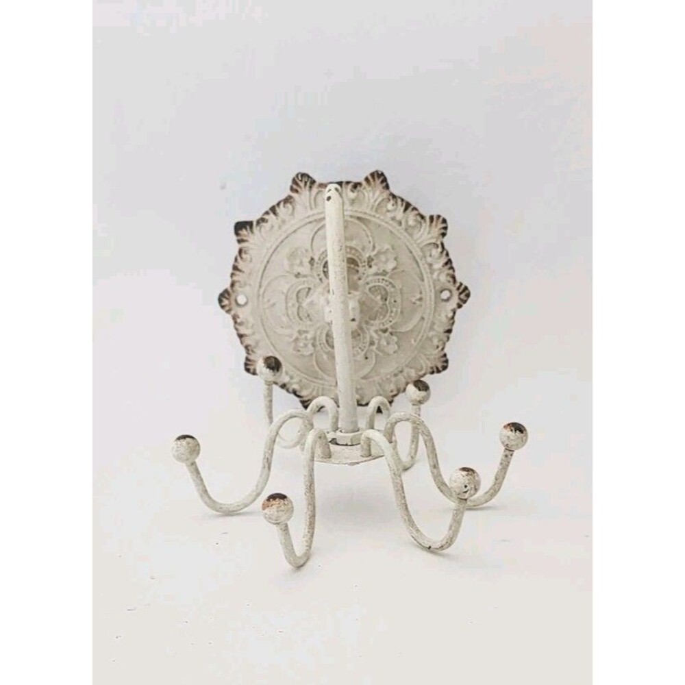 Vintage Jewelry Wall Spinner Hanger Spinning Holder Rack Wrought Iron Necklace